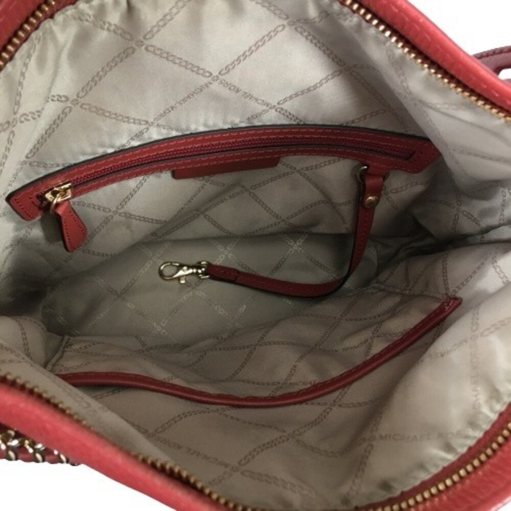 Michael Kors Reese Red Terracotta Pebbled Leather Hobo Shoulder Bag MRP $358 - Picture 7 of 16